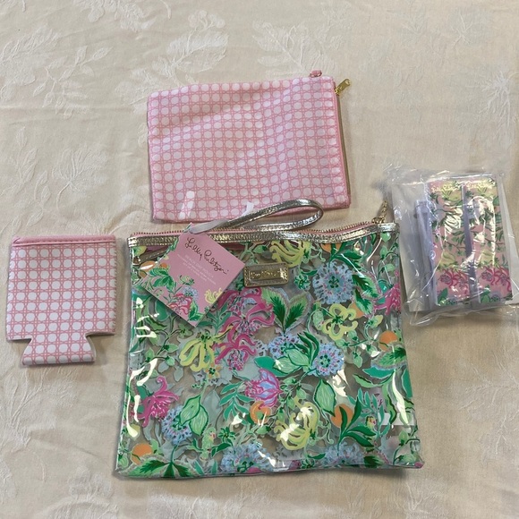 Lilly Pulitzer Via Amore Spritzer Beach Day Pouch Set NWT - Picture 1 of 9